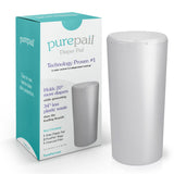 PurePail Classic Gray Diaper Pail Shown With Packaging